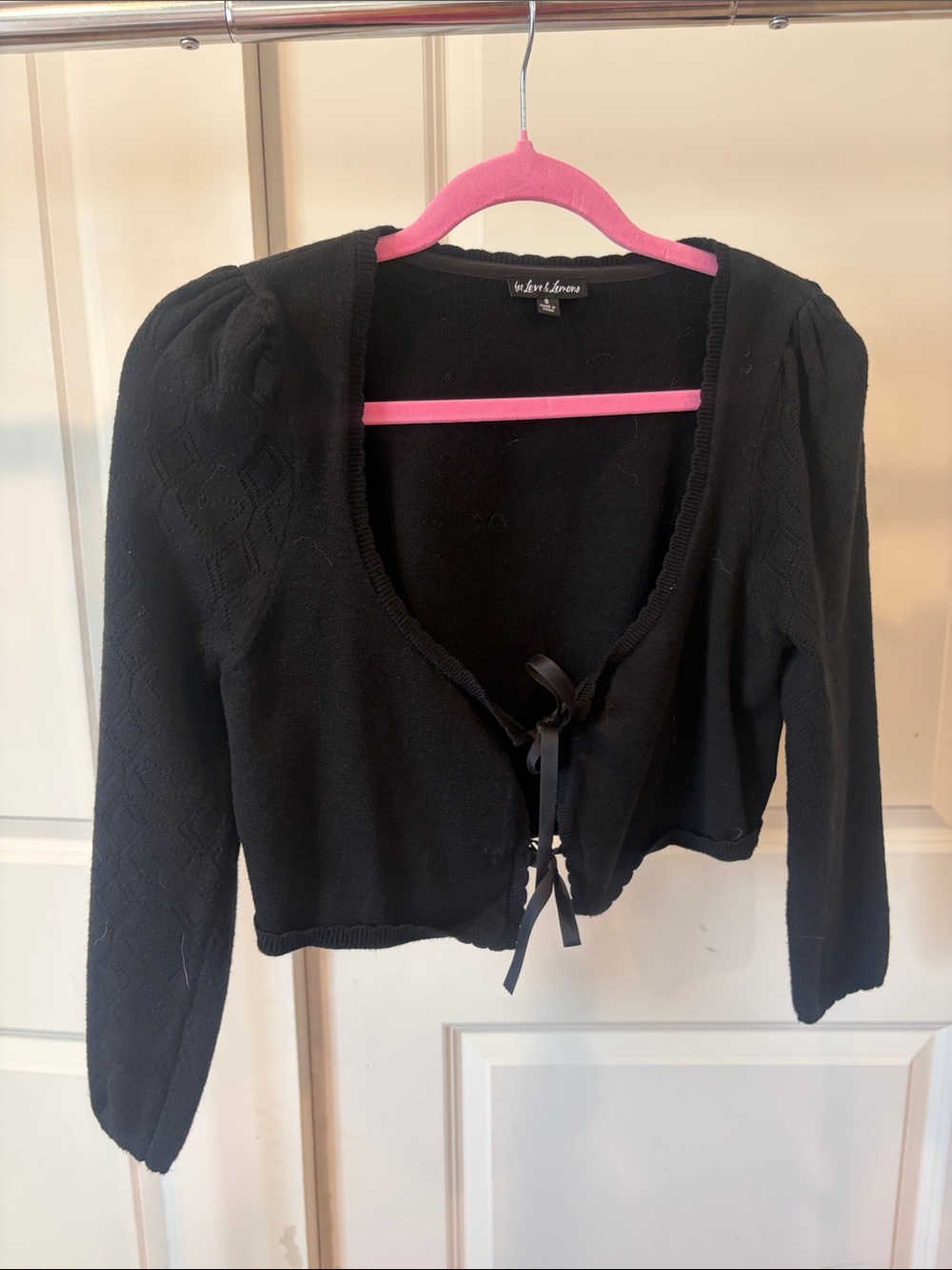 For Love & Lemons Black Knit Top